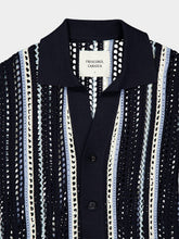 Frescobol Carioca Midnight and Sky Blue Pinto Crochet Cardigan