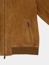 Frescobol Carioca Sepia Sand Canela Suede Bomber Jacket