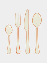 Madam Stoltz Enamel Cream Cutlery Set of 4 Pieces