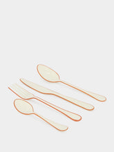 Madam Stoltz Enamel Cream Cutlery Set of 4 Pieces