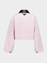 Prada Light Pink Cropped Jacket with Leather Collar