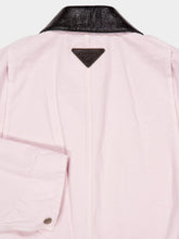 Prada Light Pink Cropped Jacket with Leather Collar