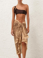 Zimmermann Tan Leopard Printed Cotton Pareo