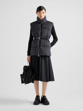 Prada Dark Grey Belted Down-Padded Wool Gilet