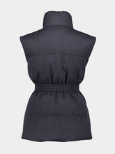 Prada Dark Grey Belted Down-Padded Wool Gilet