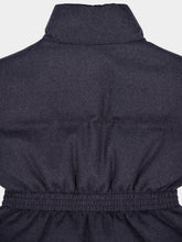 Prada Dark Grey Belted Down-Padded Wool Gilet