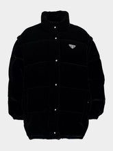 Prada Black Convertible Velvet Down Jacket
