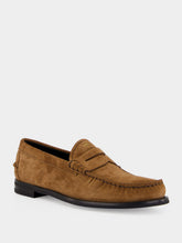 Prada Cocoa Brown Suede Penny Loafers