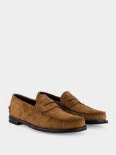 Prada Cocoa Brown Suede Penny Loafers