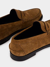 Prada Cocoa Brown Suede Penny Loafers
