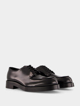 Prada Black Brushed Leather Derby Shoes