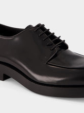 Prada Black Brushed Leather Derby Shoes