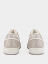 Prada White and Grey Downtown Leather Low-Top Sneakers