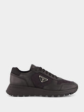 Prada Black Leather & Nylon High-Top Sneakers