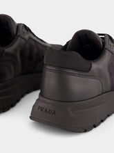 Prada Black Leather & Nylon High-Top Sneakers