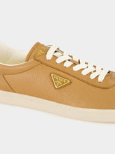Prada Caramel Low-Top Leather Sneakers