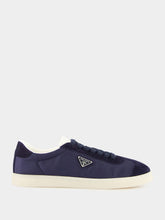Prada Navy Fabric and Suede Sneakers