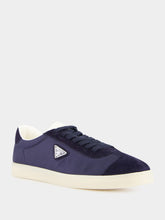 Prada Navy Fabric and Suede Sneakers