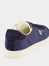 Prada Navy Fabric and Suede Sneakers