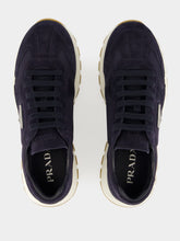Prada Blue Prax Suede and Re-Nylon Sneakers