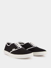Prada Black Drill Fabric Low-Top Sneakers