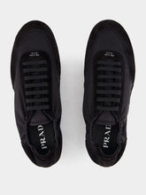 Prada Black Leather Lace-Up Sneakers