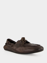 Prada Dark Brown Antiqued Leather Lace-Up Shoes