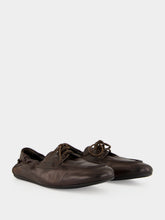 Prada Dark Brown Antiqued Leather Lace-Up Shoes