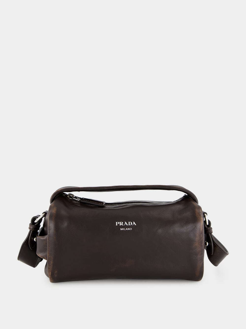Dark Brown Prada Brown And Black Bag Prada Leather Shoulder Bag