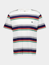 Celine T-Shirt Loose Triomphe Cotton Rayure Surf