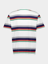 Celine T-Shirt Loose Triomphe Cotton Rayure Surf