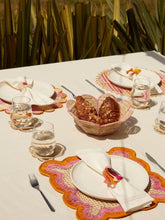 Coro Cora Pink and Orange Wavy Iraca Palm Placemat