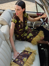 La DoubleJ Devon Brown Silk Jacquard Midi Dress