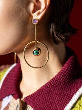 Paula Hestia Circular Gold-Plated Earrings with Stones