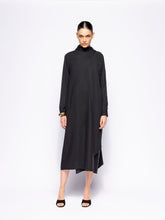 Irys Black Wrap Dress with Collar Tie