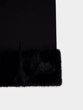 Prada Black Stretch Jersey Skirt with Fur Trim