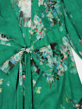 Zimmermann Green Floral Cotton Wrap Midi Dress