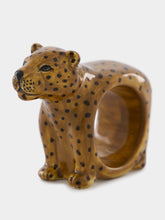 Quail Ceramics Leopard Napkin Ring Holder