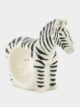 Quail Ceramics Zebra Napkin Ring Holder