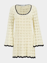 Zimmermann Cream and Black Rhiannon Crochet Mini Dress