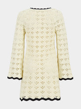 Zimmermann Cream and Black Rhiannon Crochet Mini Dress