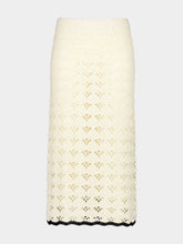 Zimmermann Cream and Black Rhiannon Crochet Midi Skirt