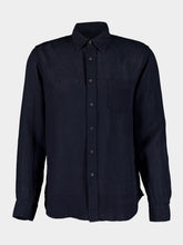120% Lino Regular Fit Navy Linen Shirt