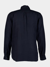 120% Lino Regular Fit Navy Linen Shirt