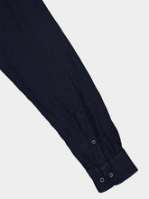 120% Lino Regular Fit Navy Linen Shirt