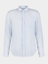 120% Lino Regular Fit Light Blue Linen Shirt
