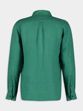Regular Fit Green Linen Shirt