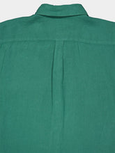 120% Lino Regular Fit Green Linen Shirt