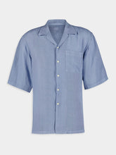 120% Lino Linen Button-Down Light Blue Shirt