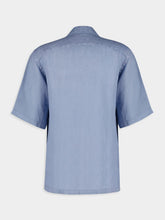 120% Lino Linen Button-Down Light Blue Shirt
